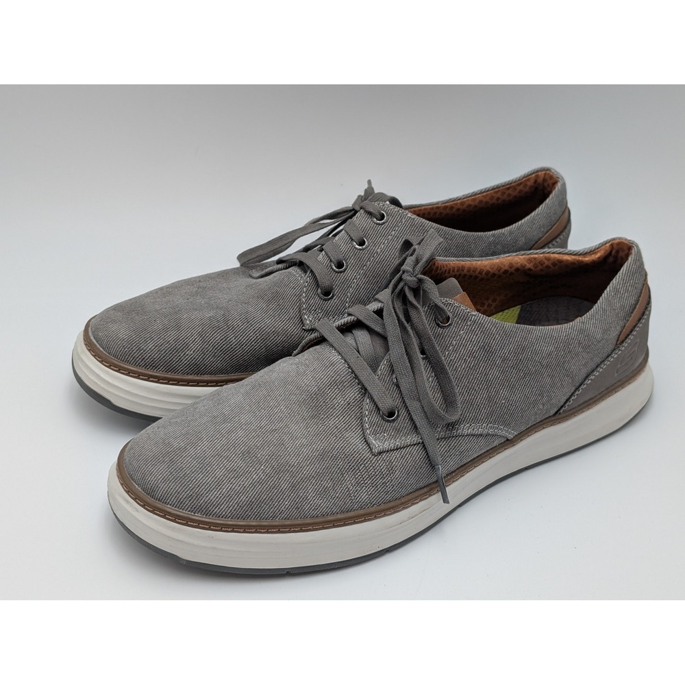 Skechers Shoes Mens 13 Grey Classic Fit Textile Memory Foam Casual Sneakers